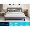 ALFORDSON Bed Frame King Size Wooden Base Platform Grey Fabric MADELYN