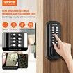 Mechanical Keyless Entry Door Lock, 14 Digit Keypad, Water-proof Zinc Alloy, Outdoor Gate Door Locks Set with Surface-mounted Latch, Keypad and Knob, Easy to Install, for Garden, Garage, Yard