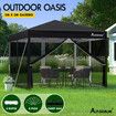 ALFORDSON Gazebo Pop Up Marquee 3x3 Outdoor Tent Party Camping Mesh Wall Black