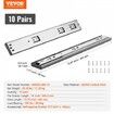 10 Pairs of 406.4mm Drawer Slides Side Mount Rails, Heavy Duty Full Extension Steel Track, Soft-Close Noiseless Guide Glides Cabinet Kitchen Runners with Ball Bearing, 100 Lbs Load Capacity