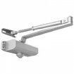 Door Closer, Automatic Door Closer Commercial or Residential Use for Door Weights 45 kg, Adjustable Size Hydraulic Buffer Door Closers Heavy Duty Cast Aluminum Body, Easy Install, Silver