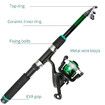 Portable Telescopic Fishing Rod and Reel Combo Kit for Boys,Girls with Fishing Reel,Fishing Tackles (Green)