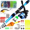 Portable Telescopic Fishing Rod and Reel Combo Kit with Fishing Reel Tackle Box for Boys, Girls, Youth (Blue)