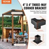 Pergola Bracket Kit 101.6 x 101.6 mm, 8pcs 3-Way Heavy Duty Corner Bracket Woodworks DIY Post Base, Easy Installation Wooden Beams for Gazebos, Patio Pergolas, Log Cabin Outdoor Pergola Hardware