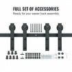 8FT Sliding Barn Door Hardware Closet Track Kit for Double Doors J Hanger