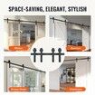 8FT Sliding Barn Door Hardware Closet Track Kit for Double Doors J Hanger