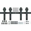 8FT Sliding Barn Door Hardware Closet Track Kit for Double Doors J Hanger