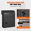 Through The Door Key Drop Box, Heavy Duty Steel Through the Door Mailbox with 1.8" 12" Key Lock, 12x6x16" Mail Drop Box, Black