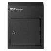 Through The Door Key Drop Box, Heavy Duty Steel Through the Door Mailbox with 1.8" 12" Key Lock, 12x6x16" Mail Drop Box, Black