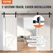 8FT Sliding Barn Door Hardware Closet Track Kit for Double Doors I Hanger