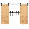 8FT Sliding Barn Door Hardware Closet Track Kit for Double Doors I Hanger