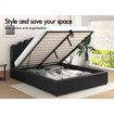 ALFORDSON Bed Frame Double Size Gas Lift Storage Base Wooden Black MILTON