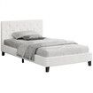 ALFORDSON Bed Frame King Single Wooden Base Platform White Boucle MADELYN