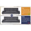 ALFORDSON Sofa Bed Lounge 3 Seater Futon Couch Beds Cup Holder Fabric Grey