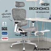 ALFORDSON Ergonomic Office Chair Executive White Grey