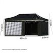 ALFORDSON Gazebo 3x6 Pop Up Marquee Black