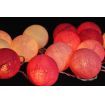 1 Set of 20 LED Pink 5cm Cotton Ball Battery Powered String Lights Christmas Gift Home Wedding Party Girl Bedroom Decoration Outdoor Indoor Table