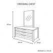 Dresser with 3 Storage Drawers in Natural Wood like MDF in Oak Colour with Mirror