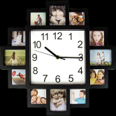 Photo Frame Clock Picture Collage 12Picture Display Photowall