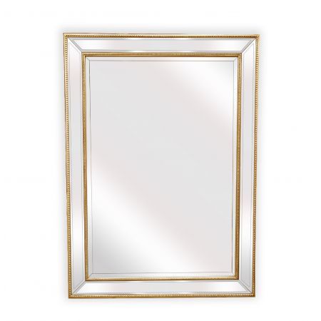 Gold Beaded Framed Mirror - Rectangle 80cm x 110cm