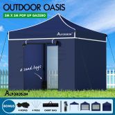 ALFORDSON Gazebo 3x3m Pop Up Marquee Outdoor Folding Tent Wedding Canopy Walls Navy