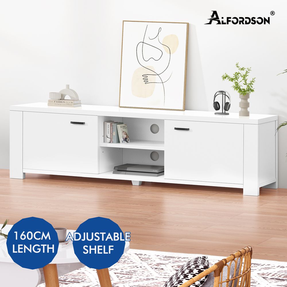 ALFORDSON Entertainment Unit TV Cabinet Stand 160cm White