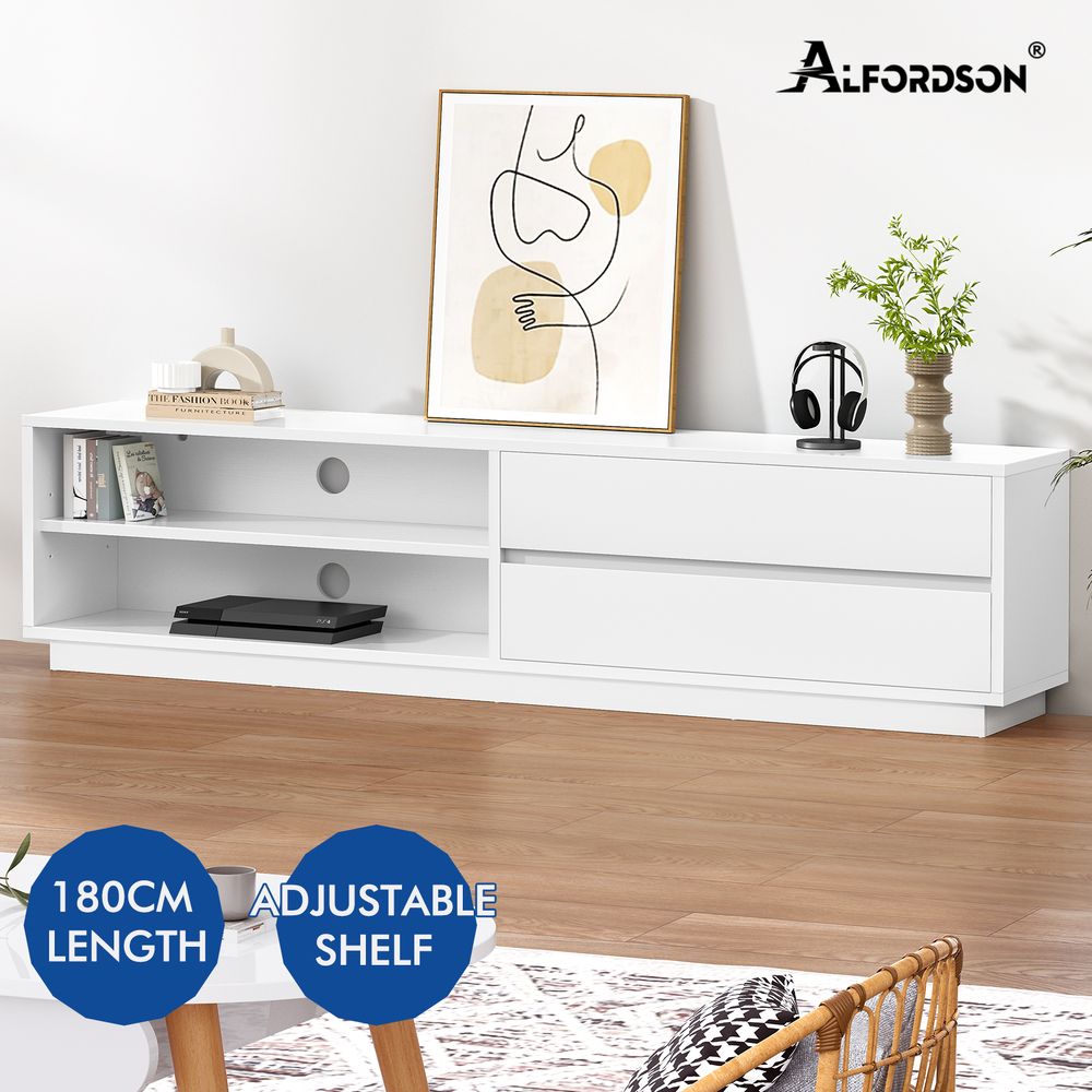ALFORDSON Entertainment Unit TV Cabinet Stand Storage Drawer 180cm White