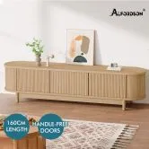 ALFORDSON TV Cabinet Entertainment Unit Stand 160cm Storage Shelf Wood