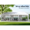 ALFORDSON Gazebo 3x9m Outdoor Wedding Party Tent Camping PE Portable White with Walls