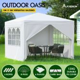 ALFORDSON Gazebo 3x3m Outdoor Wedding Party Tent Camping Portable PE White with Walls
