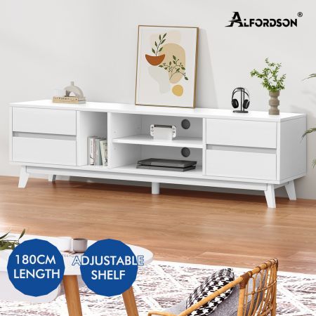 ALFORDSON Entertainment Unit TV Cabinet Stand 180cm White