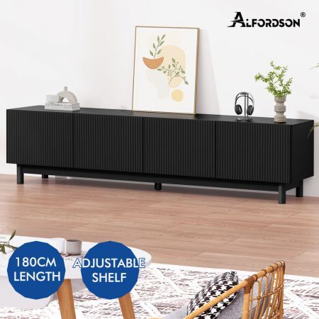 ALFORDSON Entertainment Unit TV Cabinet Stand 180cm Black