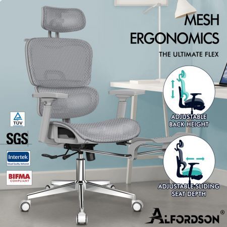 ALFORDSON Ergonomic Office Chair Executive Grey
