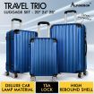 ALFORDSON Luggage 3PCS Set Suitcase Trolley TSA Carry on Hard Case Blue