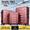 ALFORDSON Luggage 3PCS Set Suitcase Trolley TSA Carry on Hard Case Pink