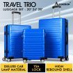 ALFORDSON Luggage 3PCS Set Suitcase Trolley TSA Carry on Hard Case Blue