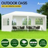ALFORDSON Gazebo 3x6m Outdoor Wedding Party Tent Camping Portable PE White with Walls