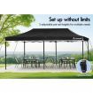 ALFORDSON Gazebo 3x6m Pop Up Marquee Outdoor Folding Tent Wedding Canopy Walls Black