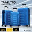 ALFORDSON Luggage 3PCS Set Suitcase Trolley TSA Carry on Hard Case Blue