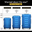 ALFORDSON Luggage 3PCS Set Suitcase Trolley TSA Carry on Hard Case Blue