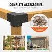 Pergola Bracket Kit 152x152mm, 4pcs 3-Way Heavy Duty Corner Bracket Woodworks DIY Post Base Kit, Easy Installation Wooden Beams for Gazebos, Patio Pergolas, Log Cabin Outdoor Pergola Hardware