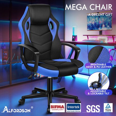 ALFORDSON Gaming Chair Office Executive Blue