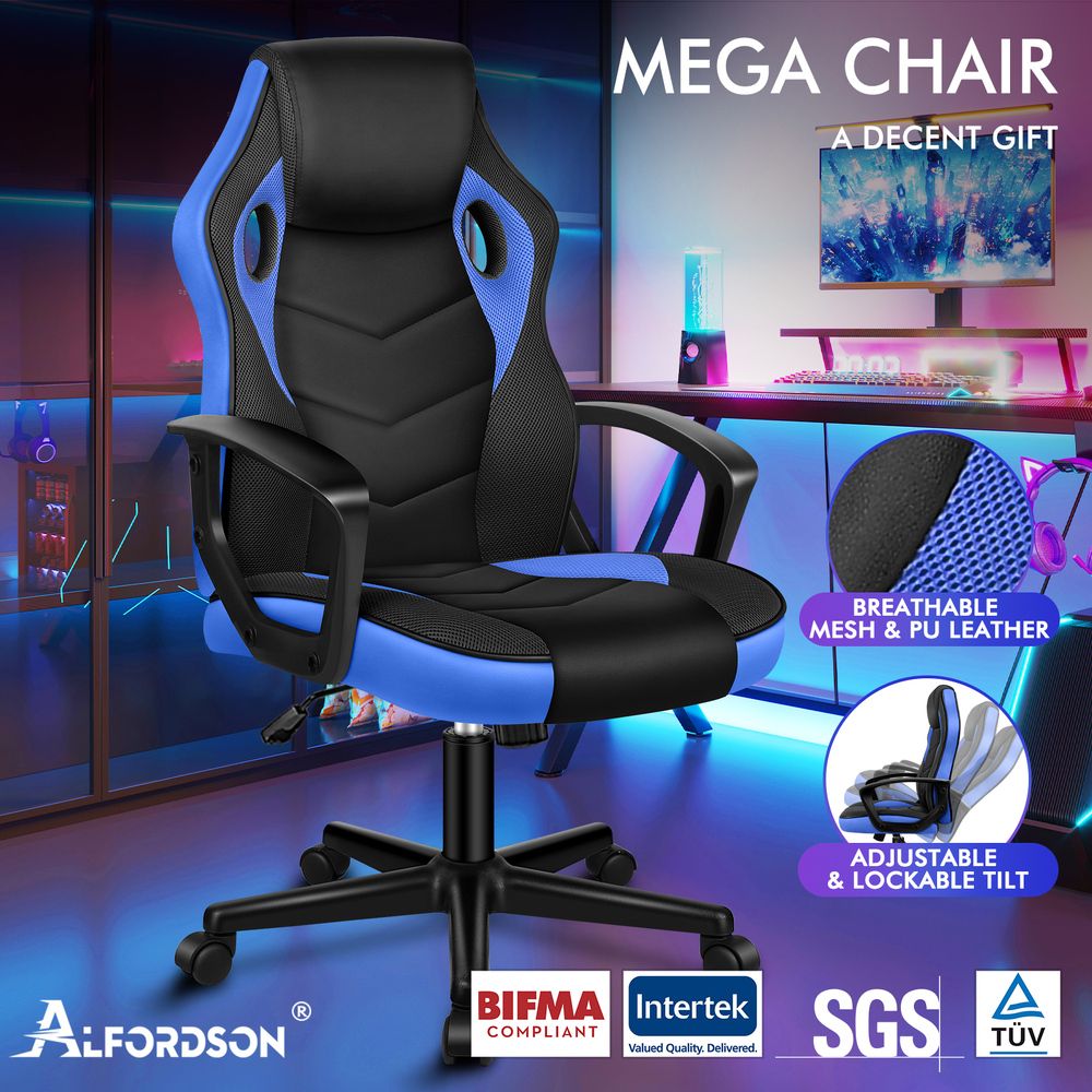 ALFORDSON Gaming Chair Office Executive Blue