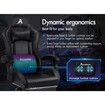 ALFORDSON Gaming Chair Office Massage 12 RGB LED Computer Seat PU Leather Black