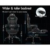 ALFORDSON Gaming Chair Office Massage 12 RGB LED Computer Seat PU Leather Black