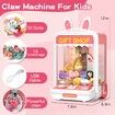 Kids Claw Machine, Mini Candy Vending Grabber, Prize Dispenser Toys for Girls and Boys, Electronic Claw Game Machine for Party Birthdays with Lights Sound, Includes 20 Plush and 10 Mini Toys