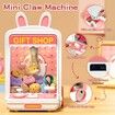 Kids Claw Machine, Mini Candy Vending Grabber, Prize Dispenser Toys for Girls and Boys, Electronic Claw Game Machine for Party Birthdays with Lights Sound, Includes 20 Plush and 10 Mini Toys