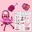 Pink 2 in 1 Toddler Girls Makeup Table and Suitcase Toy Set Fashion Accessories Pretend Play Travel Beauty Set