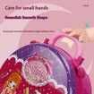 Pink 2 in 1 Toddler Girls Makeup Table and Suitcase Toy Set Fashion Accessories Pretend Play Travel Beauty Set