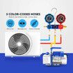 4CFM Vacuum Pump Set 1/3 HP 1 Stage Air Conditioning HVAC Refrigeration Auto AC Repair Tools Food Clothes Packaging R134A R410 Manifold Gauges